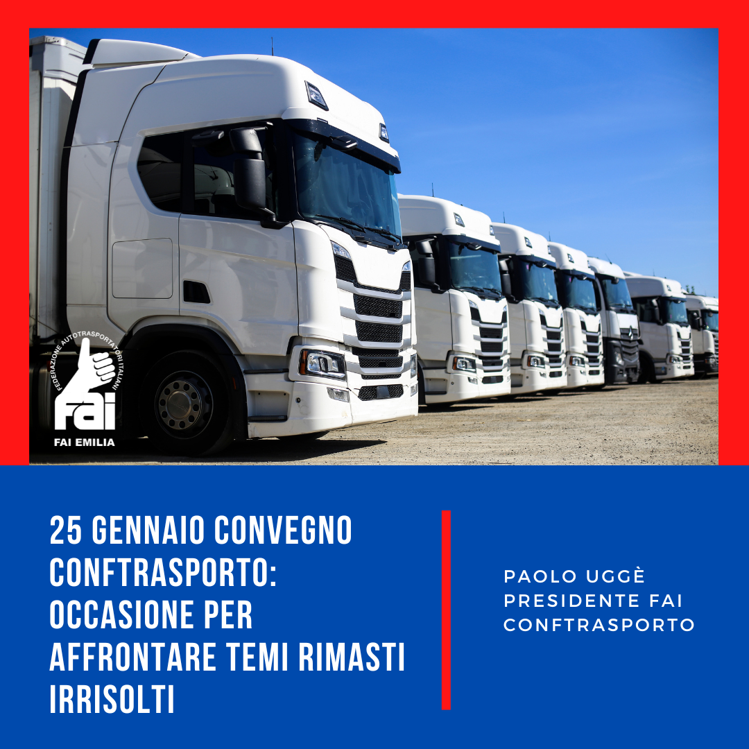 Il punto di Uggè: "25 gennaio convegno Conftrasporto, parleremo dei temi rimasti irrisolti"